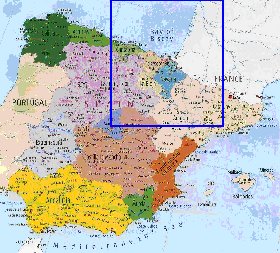 carte de Espagne en anglais