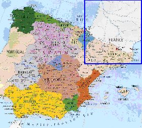 carte de Espagne en anglais