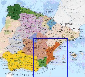 carte de Espagne en anglais