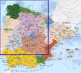 carte de Espagne en anglais