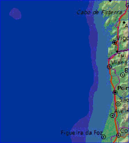 Fisica mapa de Espanha em ingles