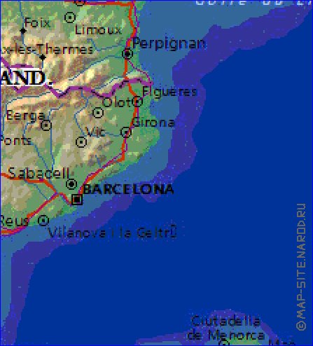 Fisica mapa de Espanha em ingles