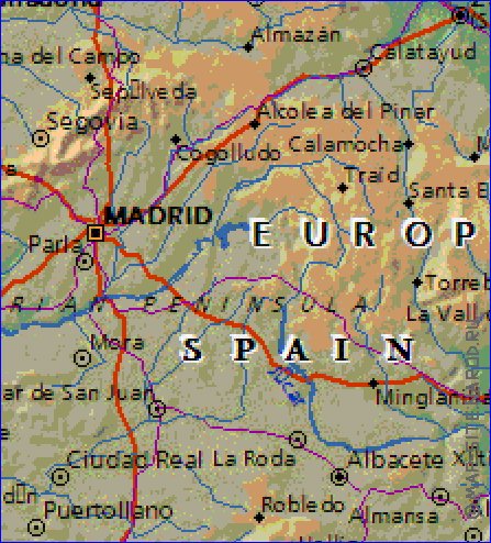 Fisica mapa de Espanha em ingles