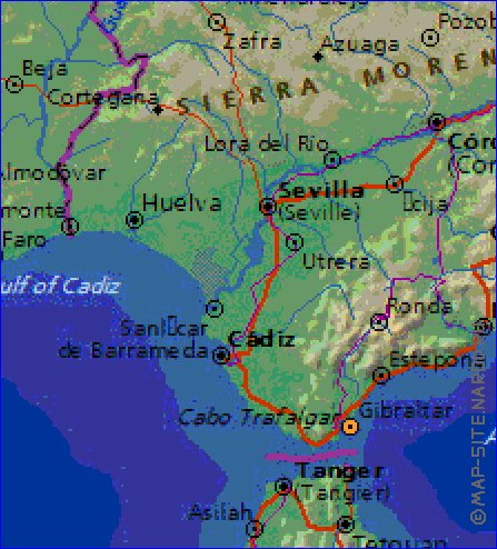 Fisica mapa de Espanha em ingles