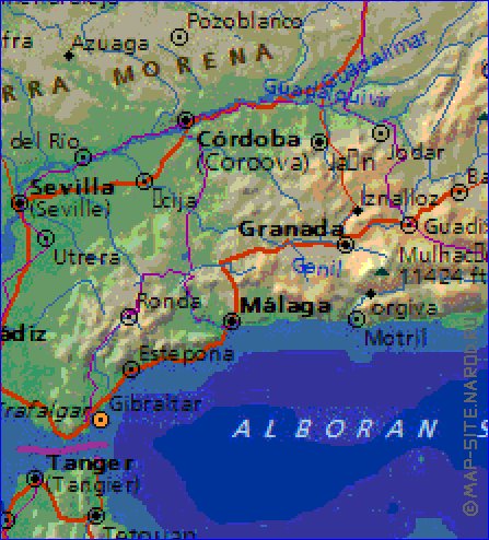 Fisica mapa de Espanha em ingles