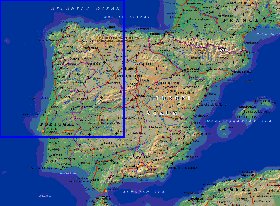 Fisica mapa de Espanha em ingles