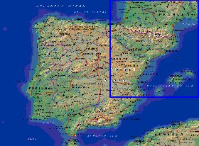 Fisica mapa de Espanha em ingles