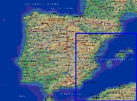 Fisica mapa de Espanha em ingles