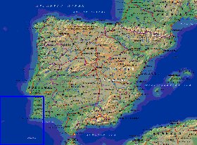 Fisica mapa de Espanha em ingles