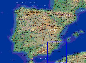 Fisica mapa de Espanha em ingles