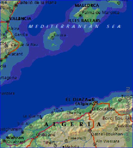 Fisica mapa de Espanha em ingles