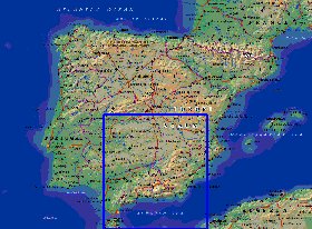 Fisica mapa de Espanha em ingles