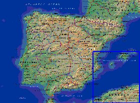 Fisica mapa de Espanha em ingles