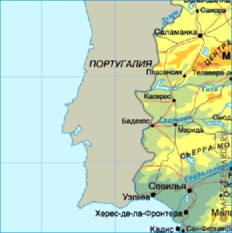 Fisica mapa de Espanha