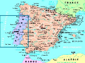 mapa de Espanha em frances