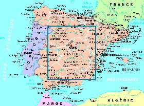 mapa de Espanha em frances