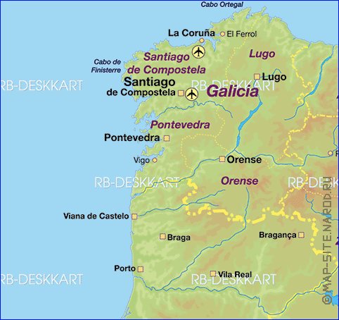 mapa de Espanha em alemao