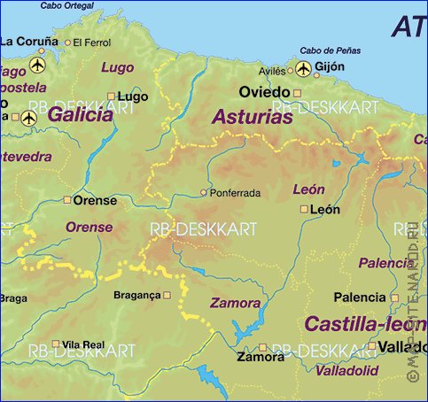 mapa de Espanha em alemao