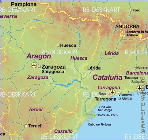 mapa de Espanha em alemao