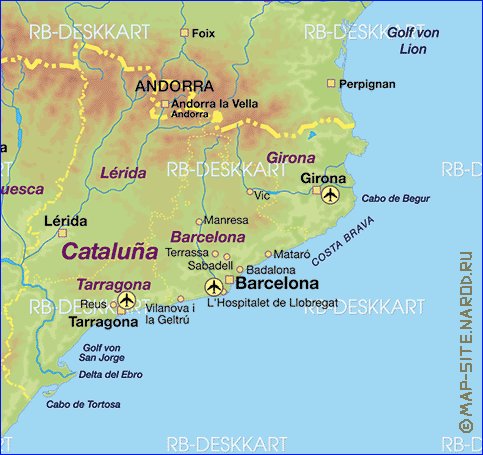 mapa de Espanha em alemao