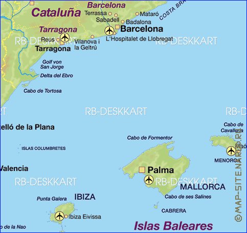 mapa de Espanha em alemao