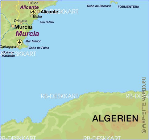 mapa de Espanha em alemao