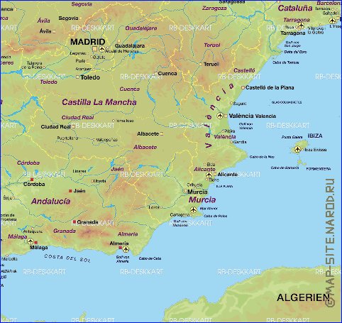 mapa de Espanha em alemao