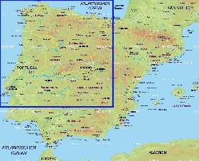 mapa de Espanha em alemao