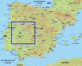 mapa de Espanha em alemao
