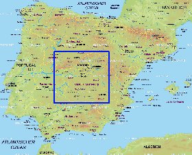 mapa de Espanha em alemao