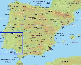 mapa de Espanha em alemao