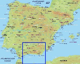 mapa de Espanha em alemao