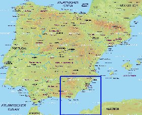 mapa de Espanha em alemao