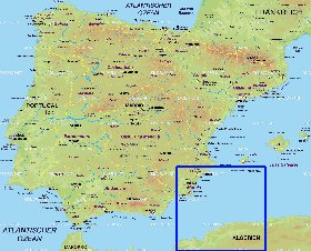 mapa de Espanha em alemao