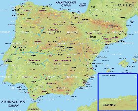 mapa de Espanha em alemao