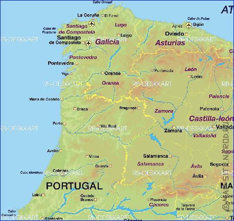 mapa de Espanha em alemao