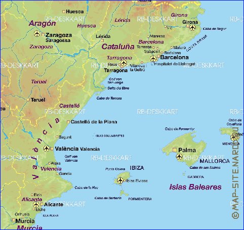 mapa de Espanha em alemao