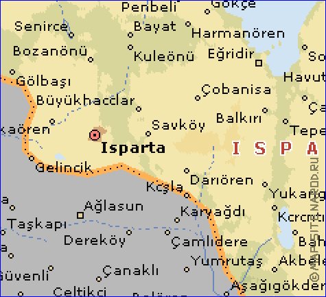 carte de  il Isparta
