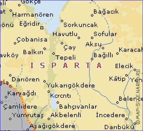 carte de  il Isparta