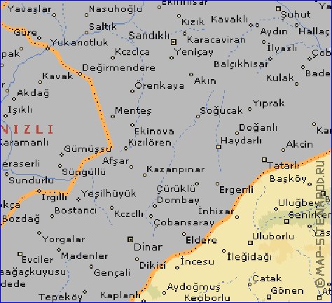 carte de  il Isparta