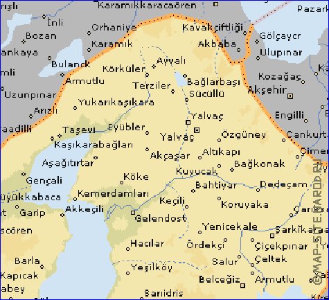 carte de  il Isparta