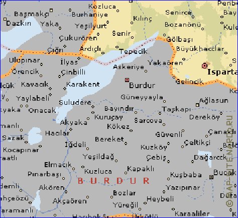 carte de  il Isparta