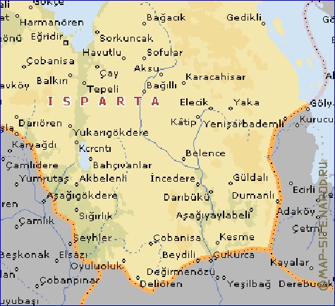 carte de  il Isparta