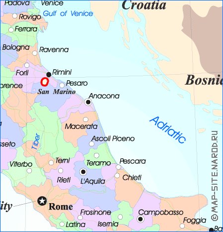Administratives carte de Italie en anglais