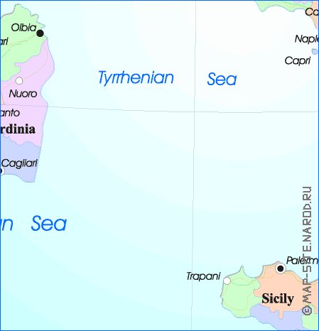 Administratives carte de Italie en anglais