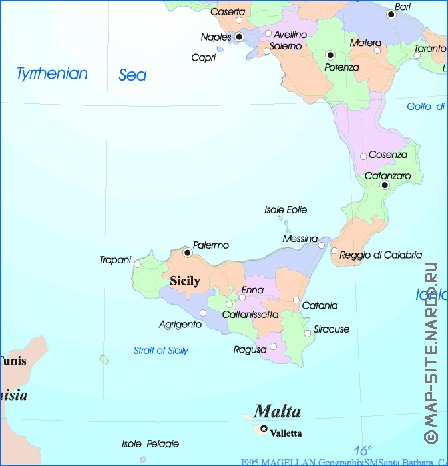 Administratives carte de Italie en anglais