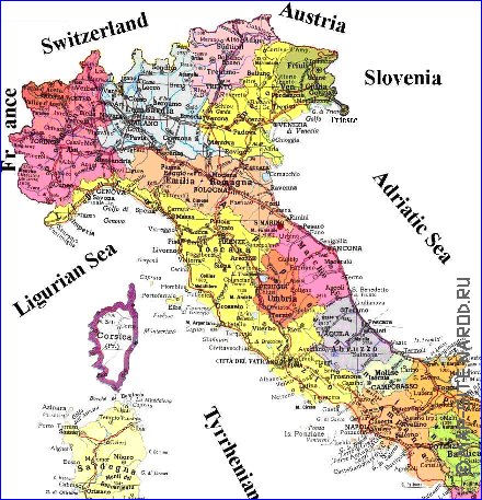 Administratives carte de Italie