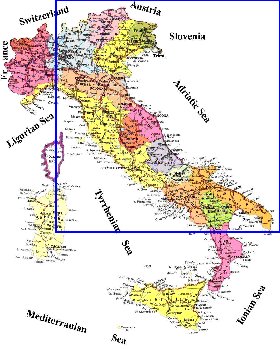 Administratives carte de Italie