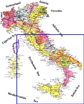 Administrativa mapa de Italia