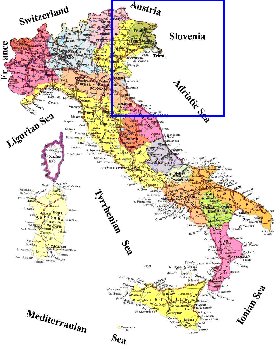 Administrativa mapa de Italia